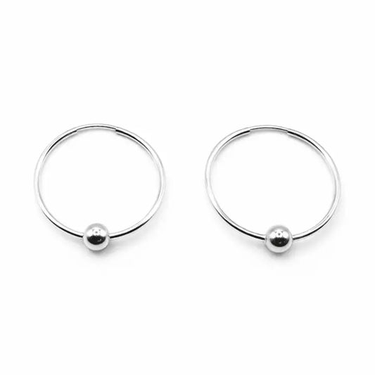 Endless Summer Single Sterlin on Sterling Hoop Earring
