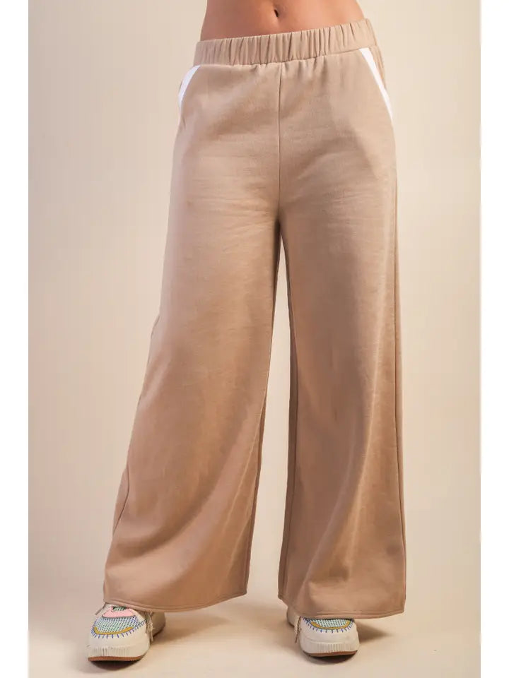 Color Block Band Detail Top & Pants Set