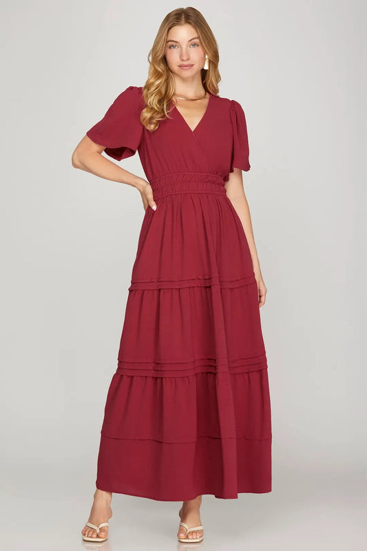 Berry Short Sleeve Dress