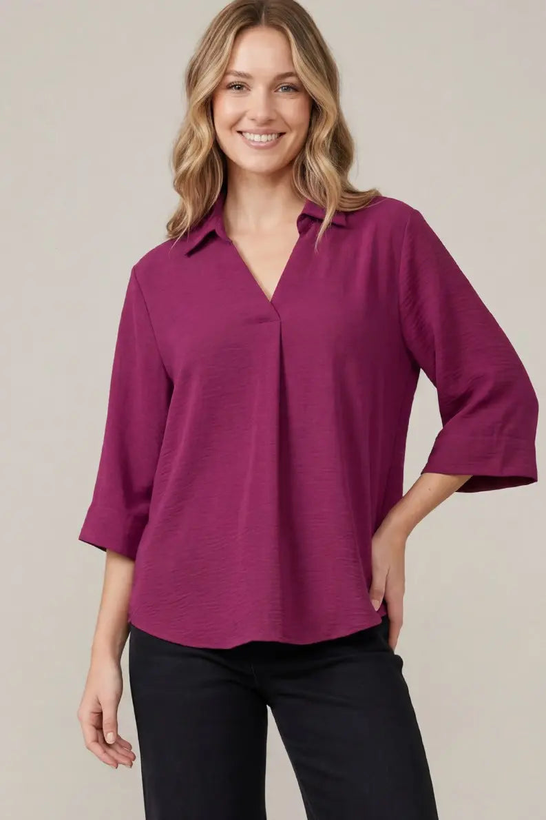 Magenta Woven Top