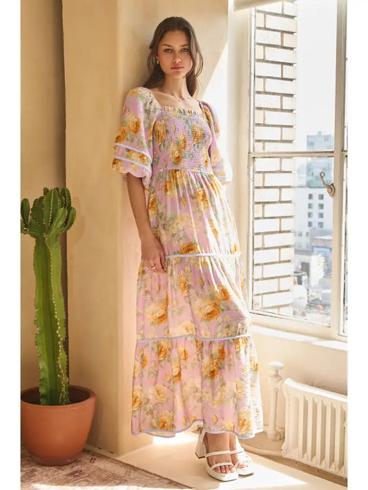 Plus Floral Print Maxi Dress