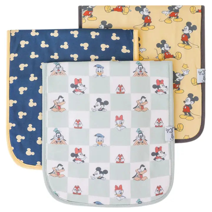 3 Pack Premium Burp Cloths - Mickey Mouse & Friends