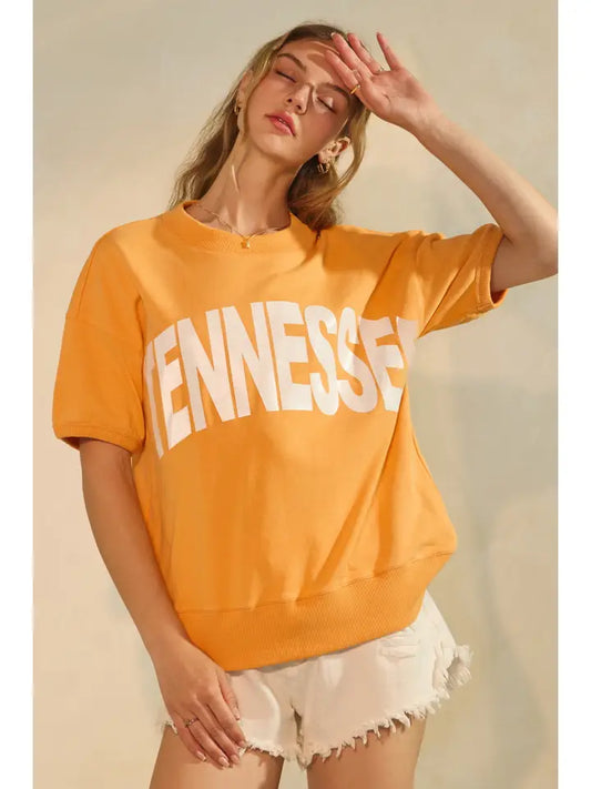 Tennessee Acid Wash Short Sleeve Sweatshirt