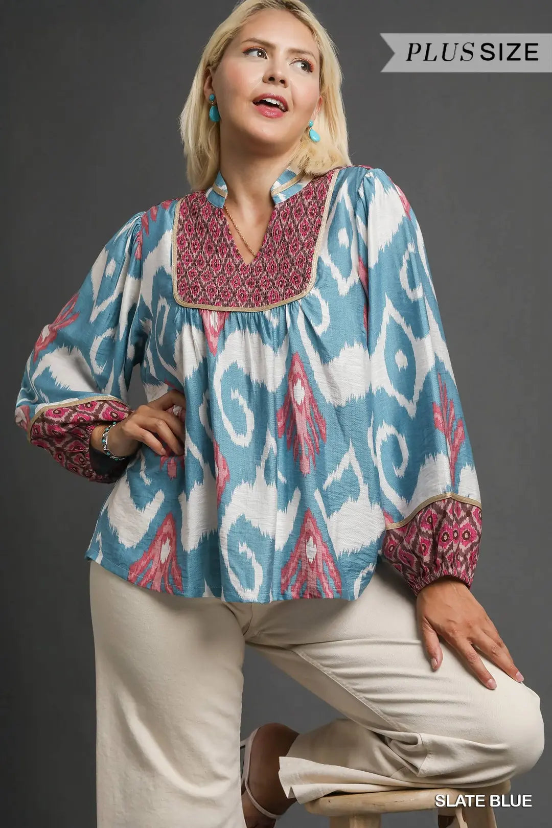Plus Printed Blouse
