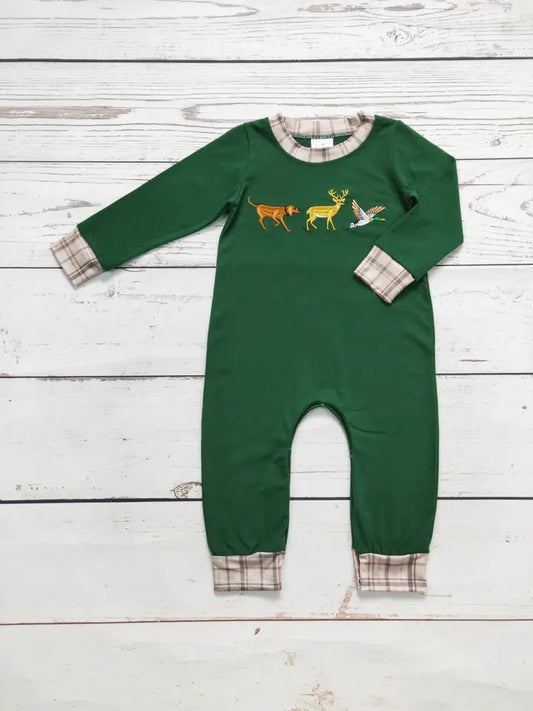 Boy Applique Hunter Romper