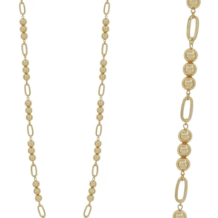 Water Resistant Gold Beaded 10mm Beaded Necklace