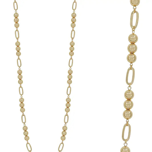 Water Resistant Gold Beaded 10mm Beaded Necklace