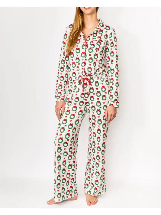 Clara Wreath Long Sleeve Pajama Set