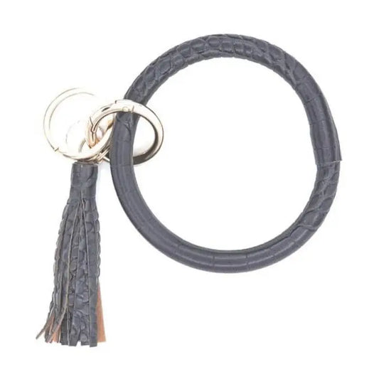Crocodile Grey Wristlet Key Chain