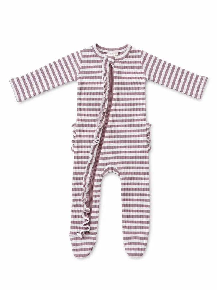 Violet Stripe Footie