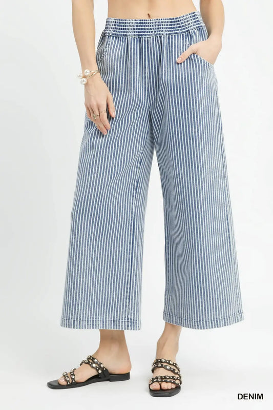 Dark Denim Stripe Pants