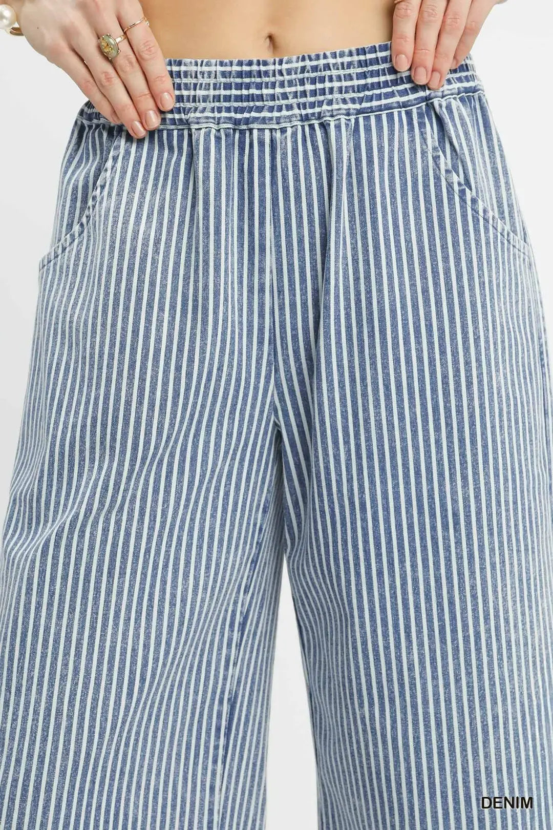 Dark Denim Stripe Pants
