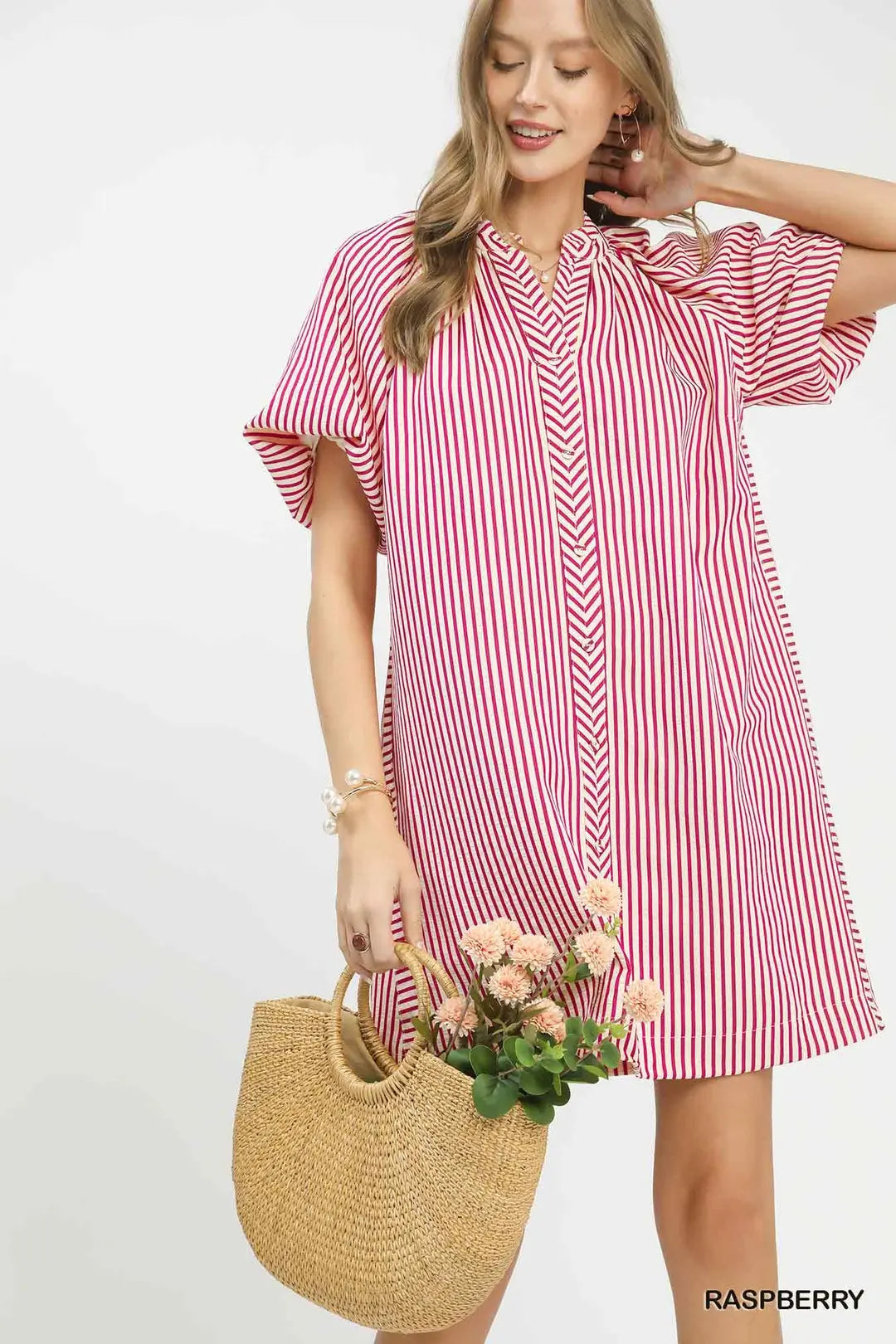 Raspberry Striped Dress