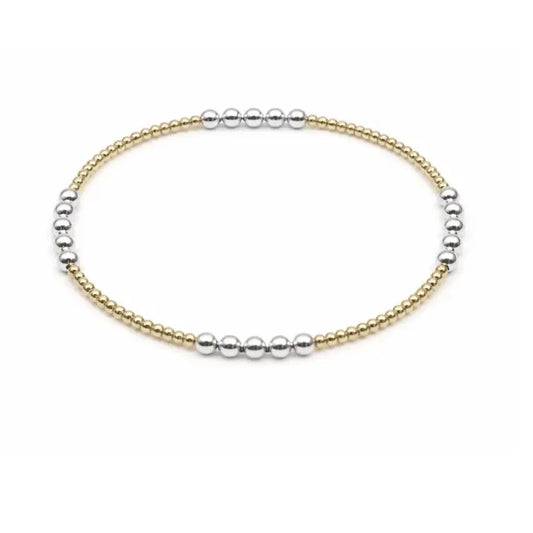 The Hamptons Mixed Metal 2x3 Beaded Bracelet - 7"