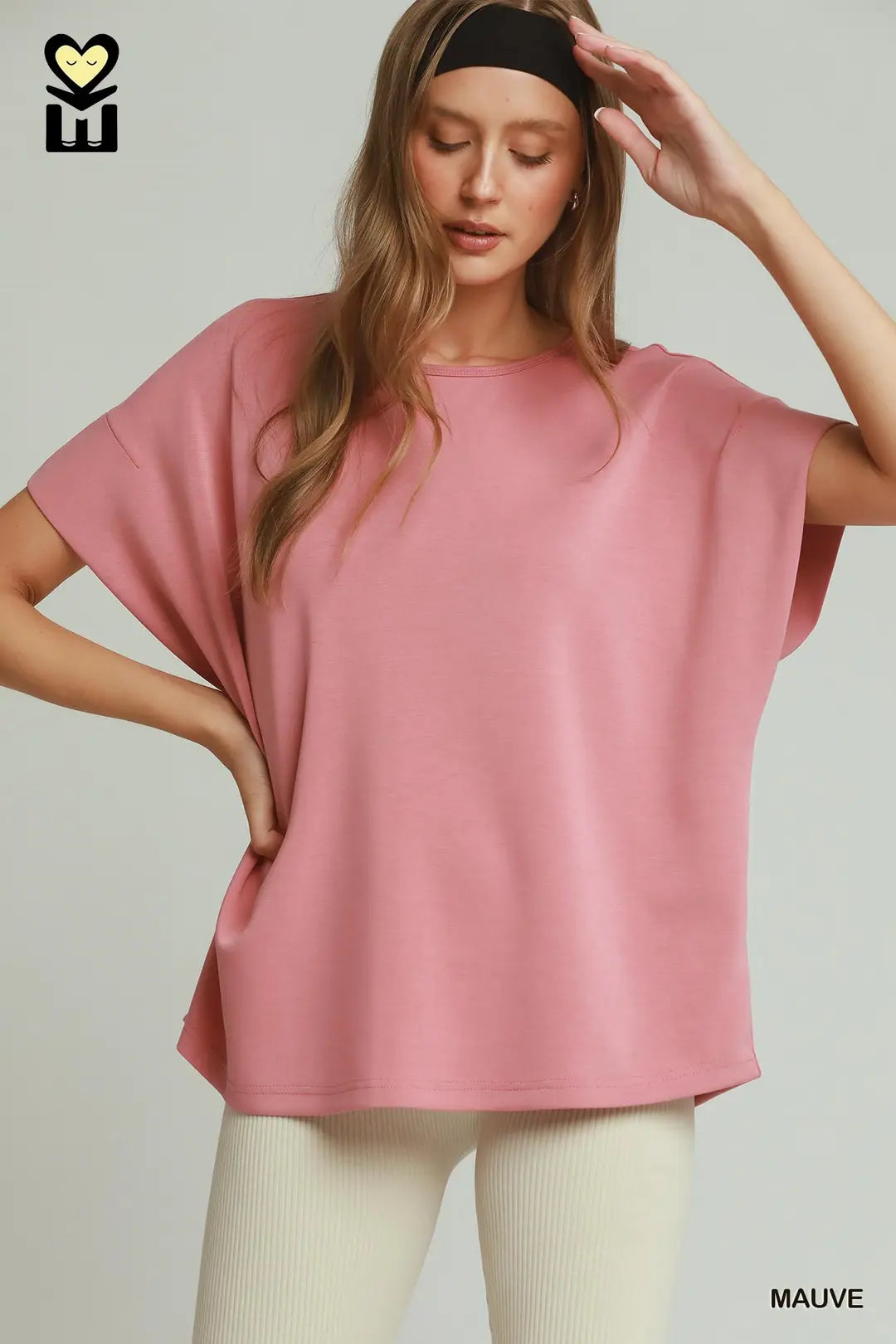 Mauve Batwing Sleeve Loose Top