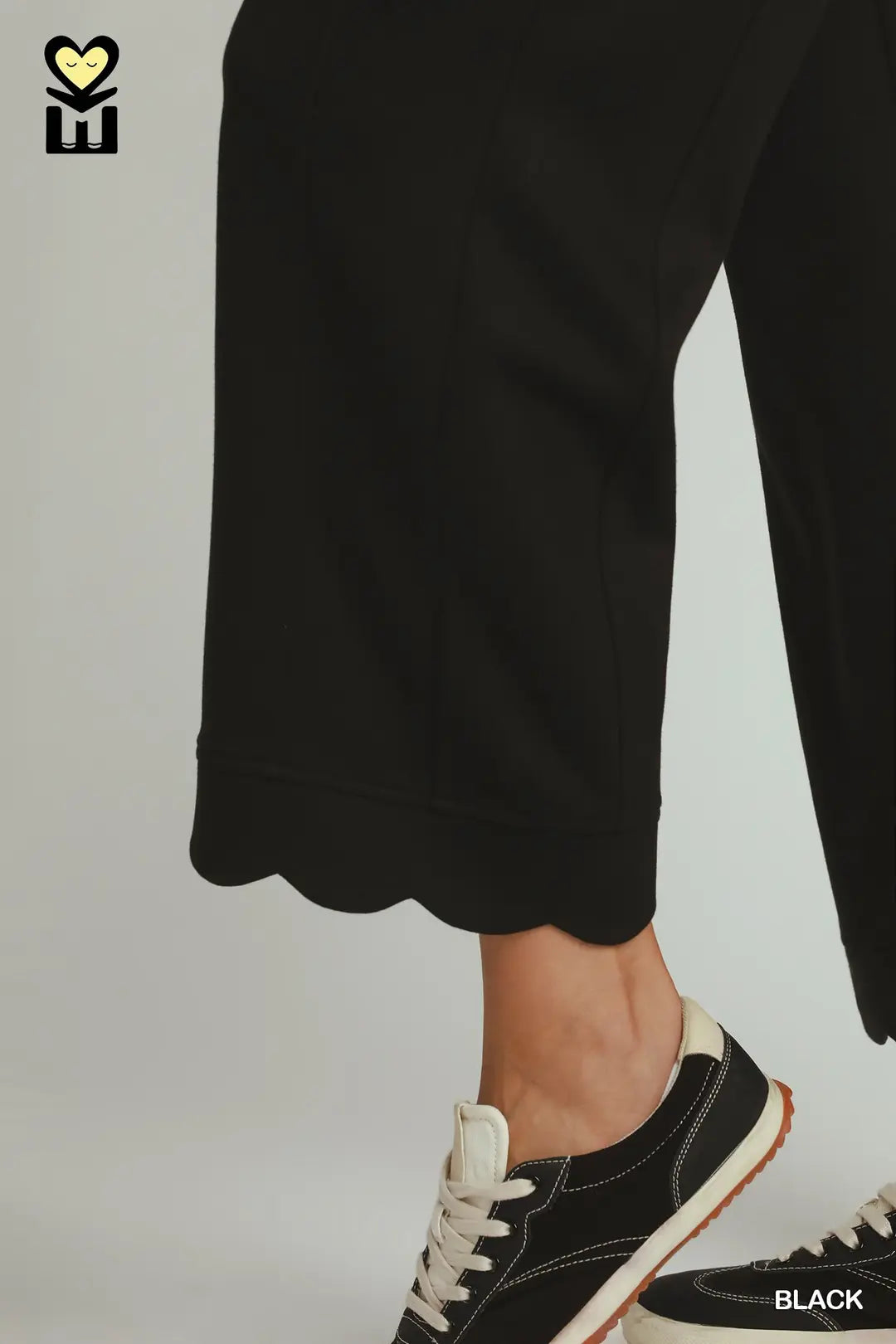 Black Scallop Hem Pants