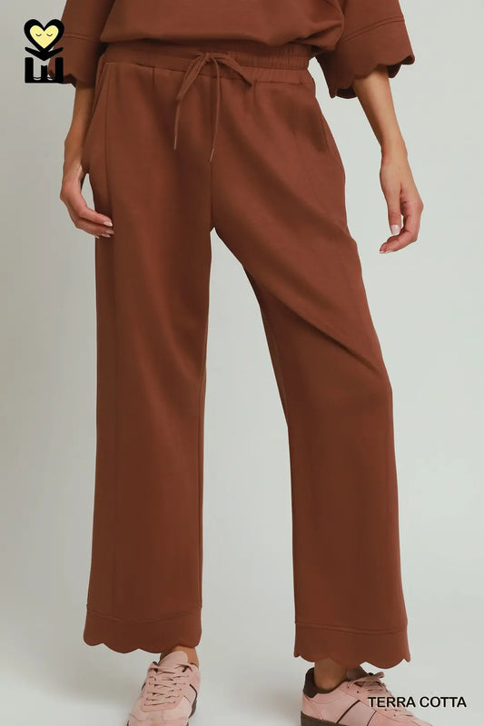 Terracotta Scallop Hem Pants