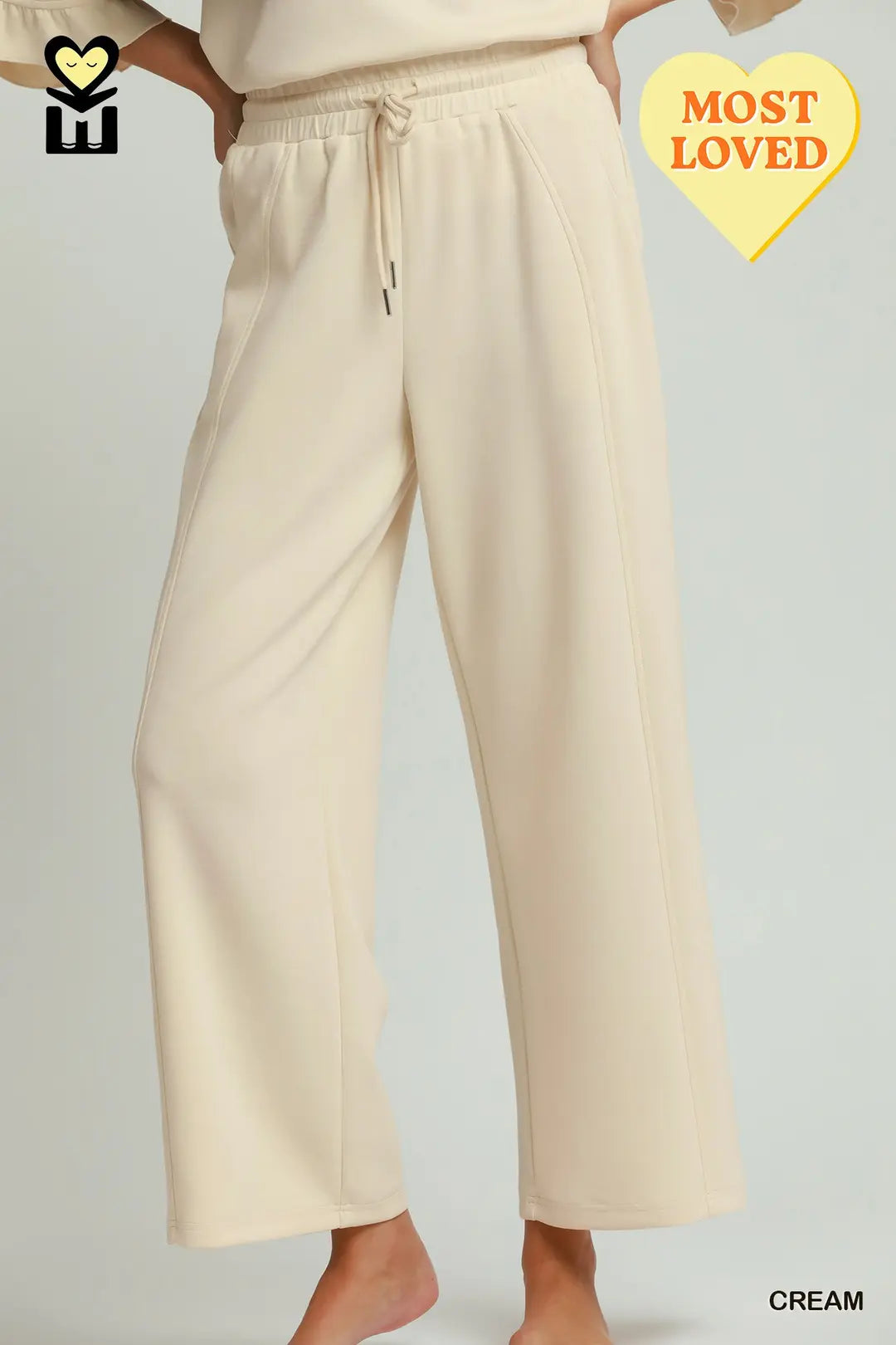 Cream Wide Leg Pants