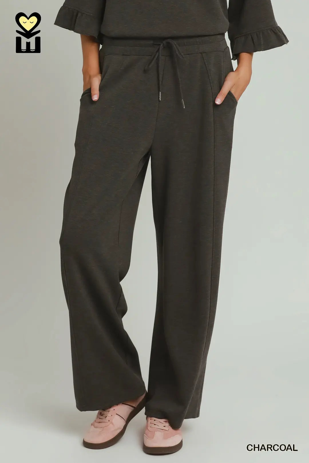 Charcoal Wide Leg Pants