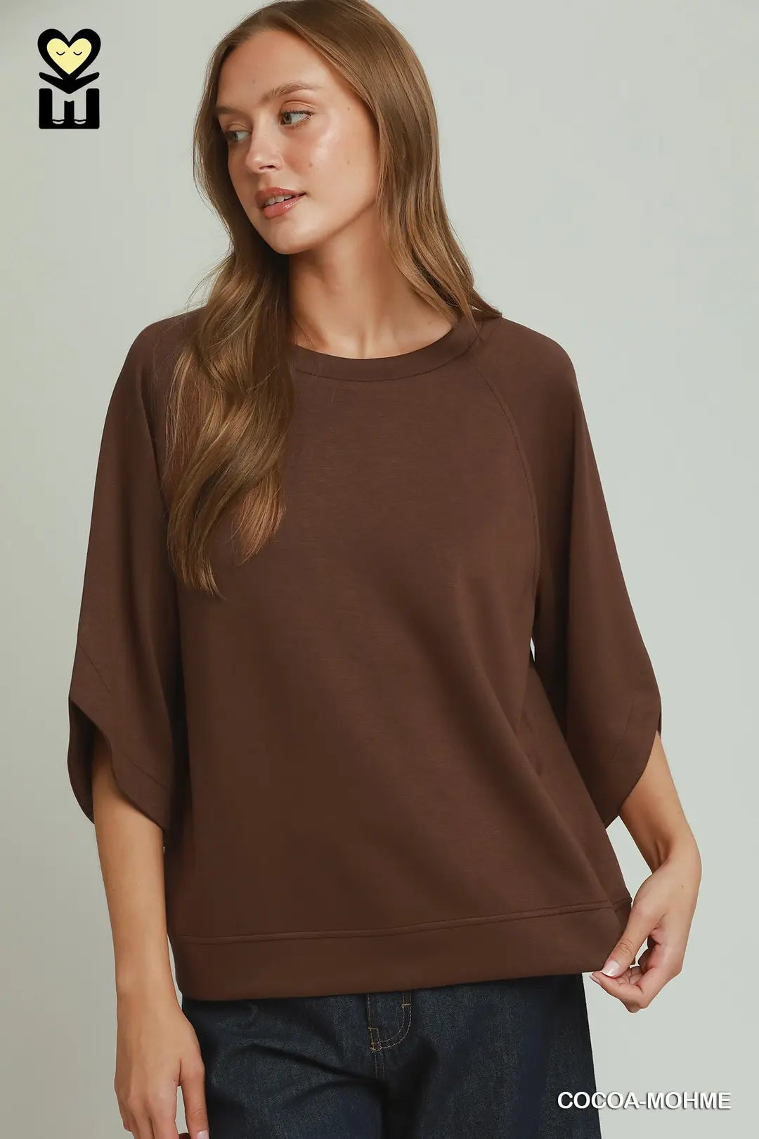 Cocoa Raglan Hem Top