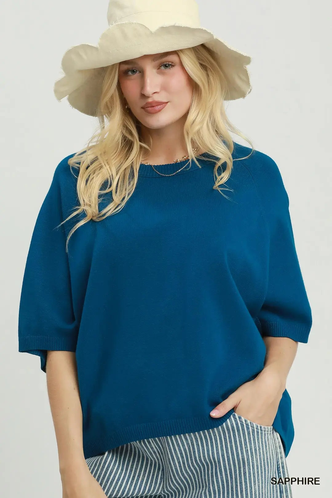 Sapphire Dolman Sleeve Knit Sweater