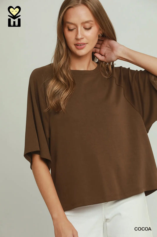 Cocoa Raglan Sleeve Top