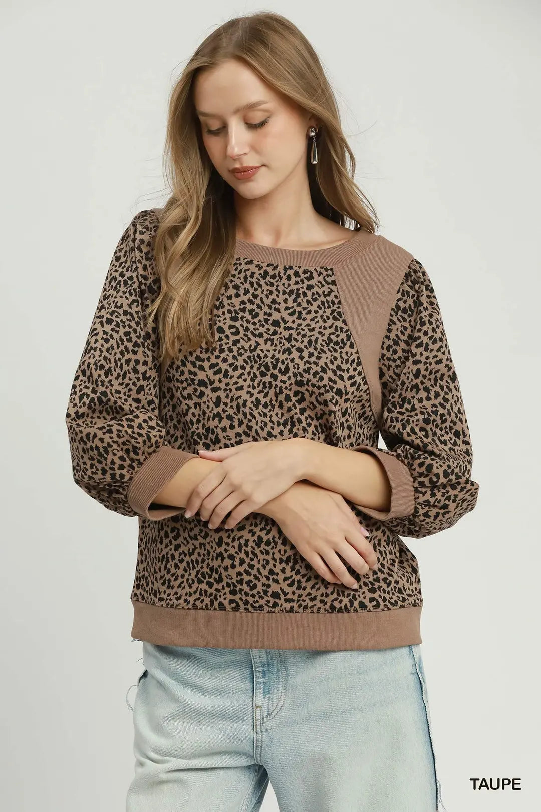 Taupe Leopard Print Top