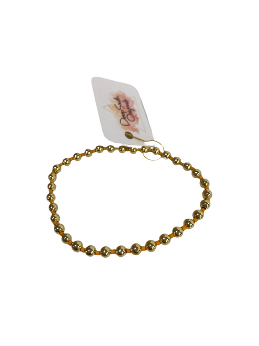 Chloe 18K Gold Beaded Orange Bracelet