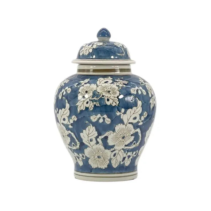 Floral Chinoiserie Ceramic Ginger Jar