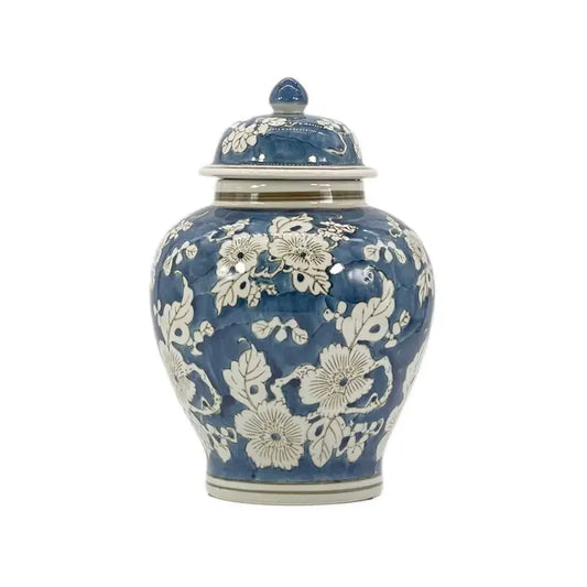 Floral Chinoiserie Ceramic Ginger Jar