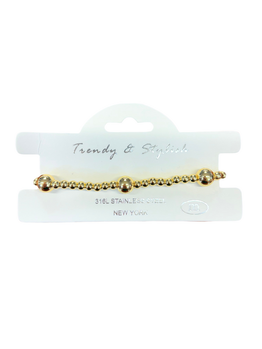 Waterproof Stainless Steel Beaded Bracelet