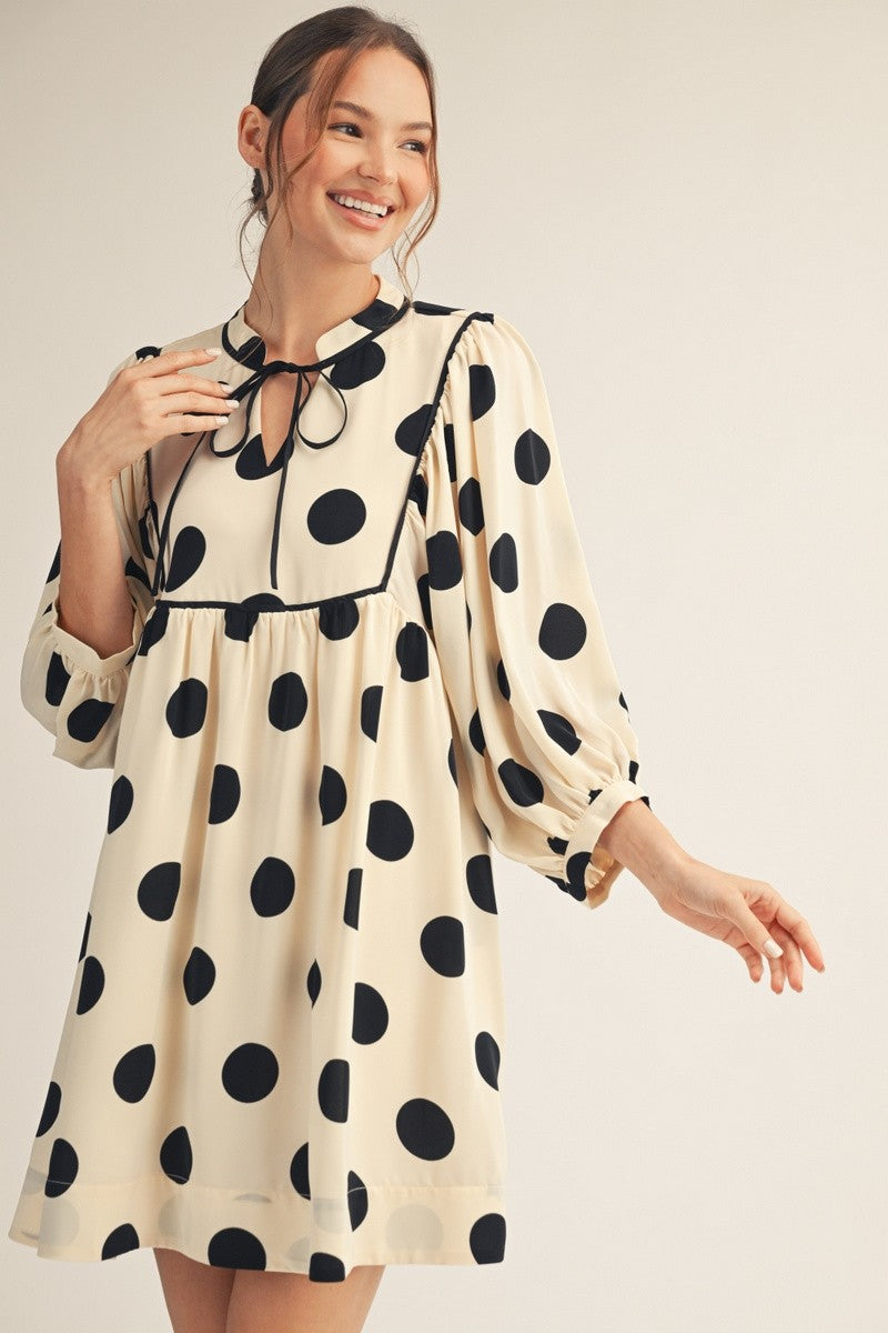 Cream Polka Dot Dress