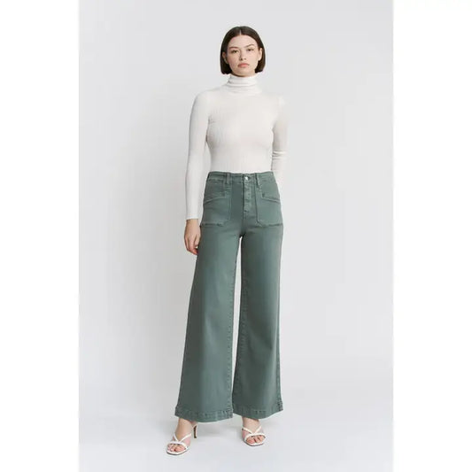Cilantro High Rise Wide Leg Jeans