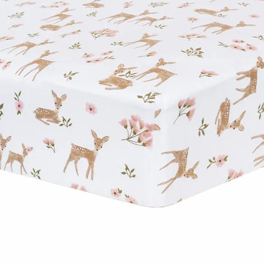 100% Polyester Cotton Jersey Deer Fitted Sheets