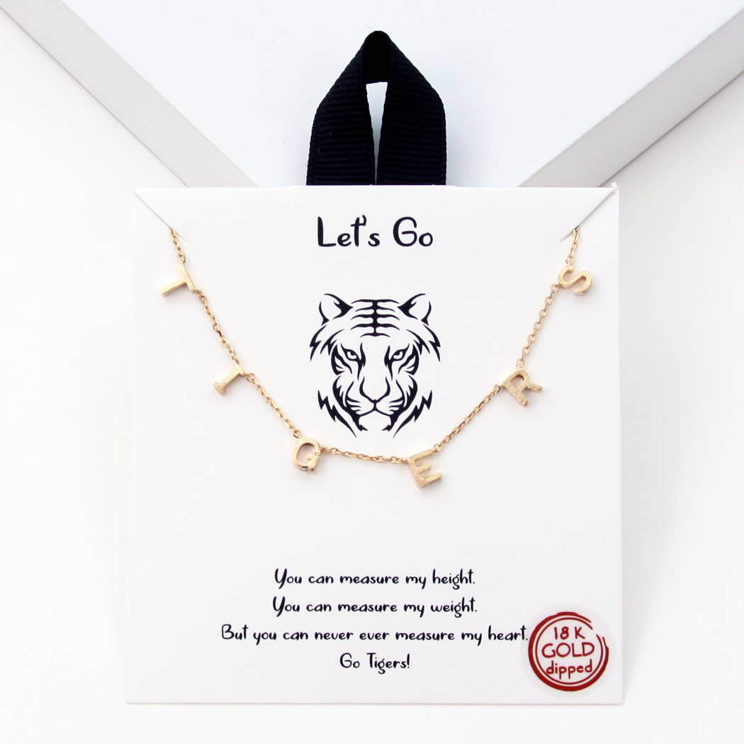 Let's Go Tiger Initial Charm Necklace