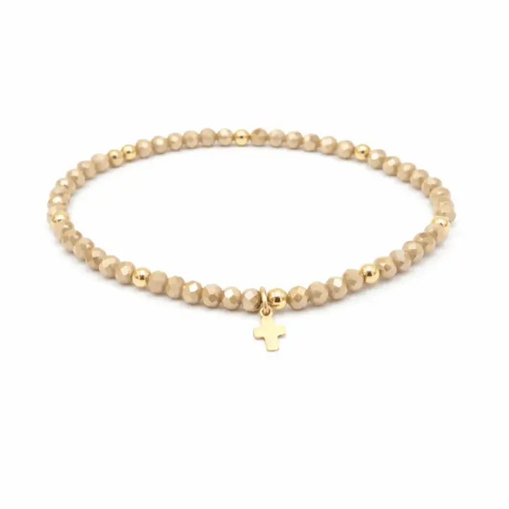 Luxe Cross Bracelet in Champagne