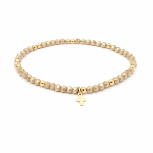 Luxe Cross Bracelet in Champagne