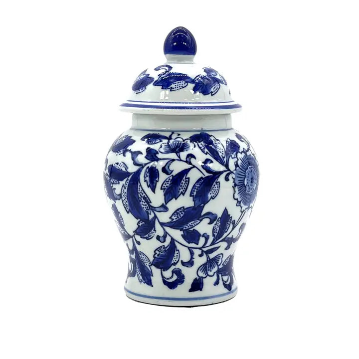 Small Chinoiserie Ceramic Decorative Tea & Ginger Jar