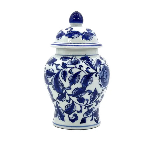 Small Chinoiserie Ceramic Decorative Tea & Ginger Jar