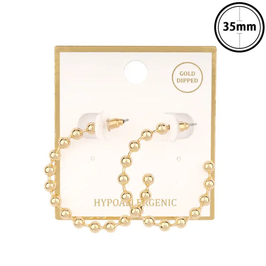 Gold Metal Beaded Earring