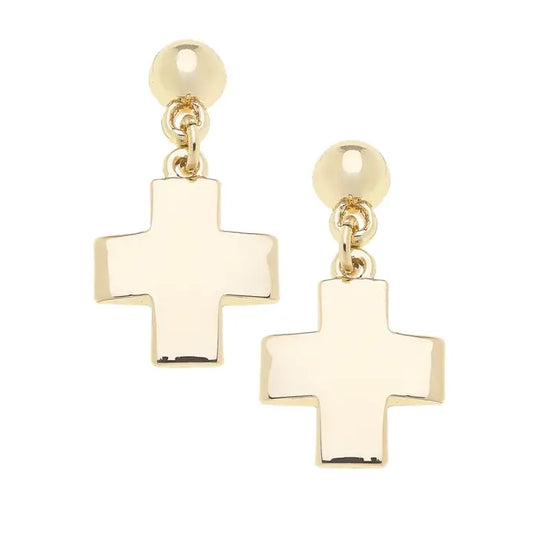 Mary Square Cross Earrings