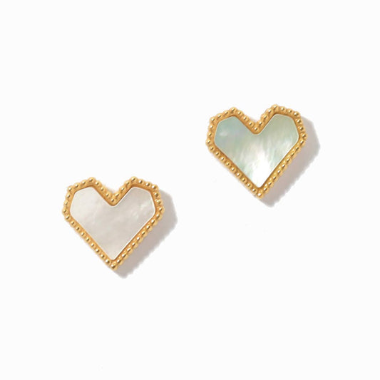 Mother of Pearl Heart Stud Earring