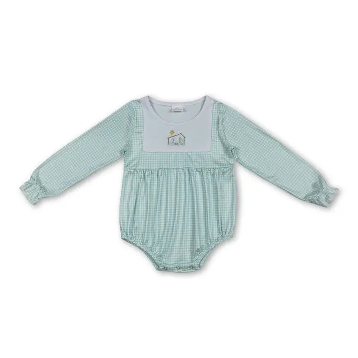 Long Sleeves Plaid Nativity Bubble