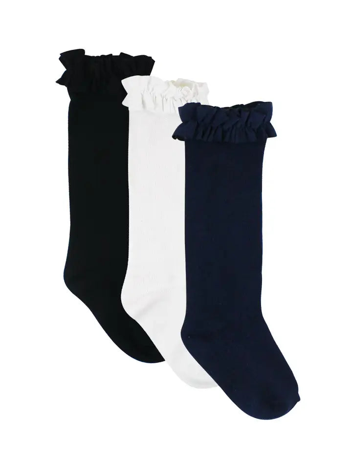 3 Pack Girls Knee High Socks