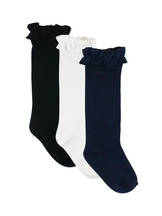 3 Pack Girls Knee High Socks
