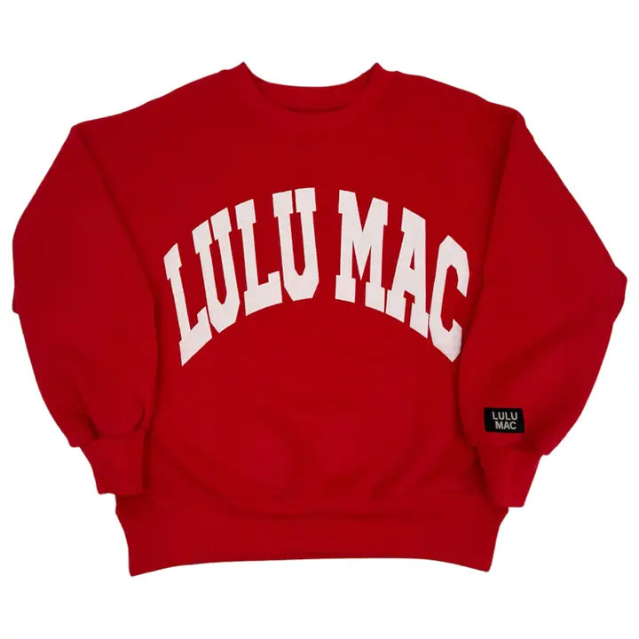 Red and White Lulu Mac Sweatshirt
