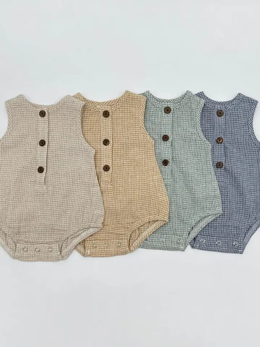 Oatmeal Marco Gingham Romper
