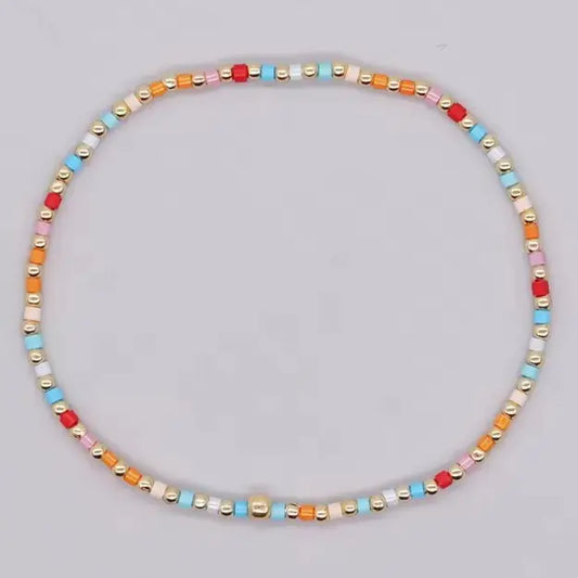 Multi Boho Ball Beaded Bracelet