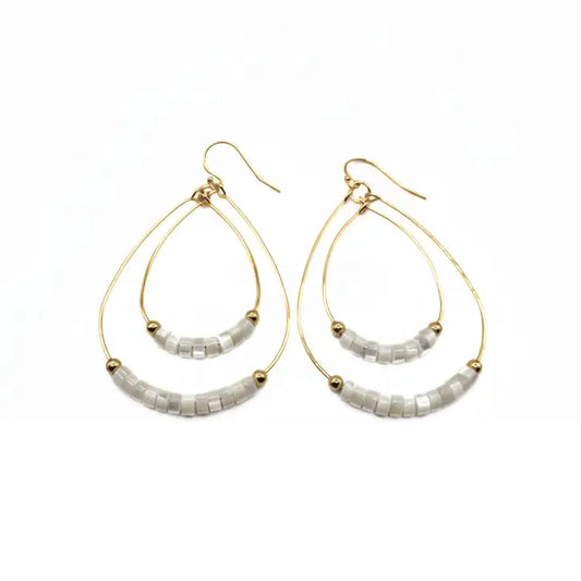 Heishi Ella Cate Earring in White