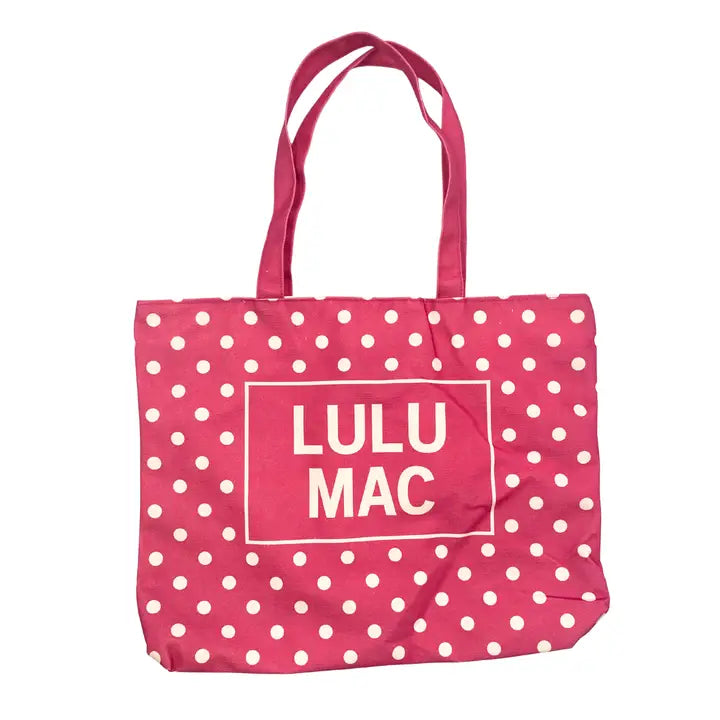 Lulu Mac Hot Pink with White Dots Tote Bag
